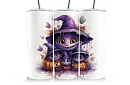 Kubek termiczny podróżny ze słomką 590 ml  – Halloween czarownica 01