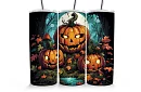 Kubek termiczny podróżny ze słomką 590 ml – Halloweenowe dynie w lesie 03