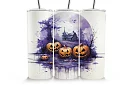 Kubek termiczny podróżny ze słomką 590 ml – Halloweenowy straszny dom i dynia 04