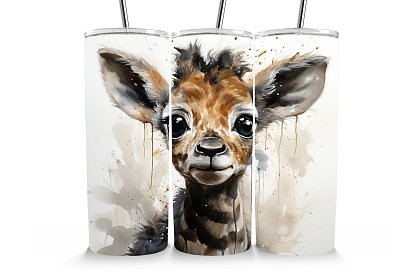 Kubek termiczny podróżny ze słomką 590 ml – Urocze młode żyrafy 12