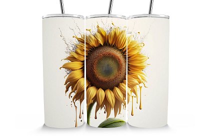 Kubek termiczny podróżny ze słomką 590 ml – Słonecznik z kroplami miodu 22
