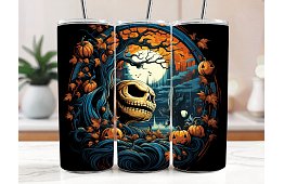 Kubek termiczny podróżny ze słomką 590 ml – Król Halloween Jack i dynia 27