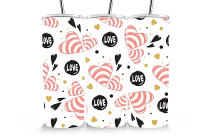 Kubek termiczny podróżny ze słomką 590 ml – Serduszka Love 32