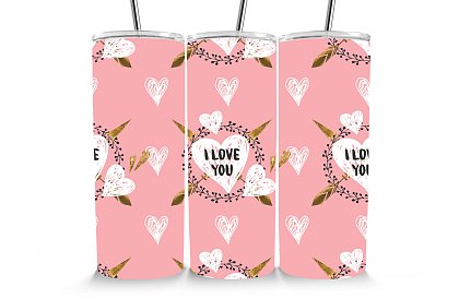 Kubek termiczny podróżny ze słomką 590 ml – I Love You 33