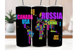 Kubek termiczny podróżny ze słomką 590 ml – Typograficzna mapa świata 40