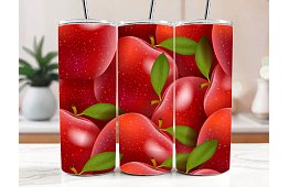 Kubek termiczny podróżny ze słomką 590 ml – Soczyste czerwone jabłka 58