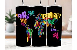 Kubek termiczny podróżny ze słomką 590 ml – Typograficzna mapa świata 62