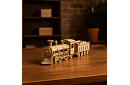 3D drewniane puzzle - Lokomotywa parowa z tendrem