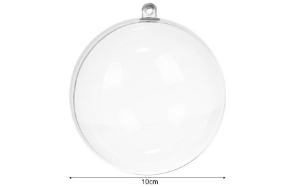 Akrylowe bombki świąteczne do dekoracji i napełnienia, 10 cm, 10 szt.