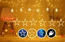Świąteczna kurtyna świetlna LED - gwiazdki