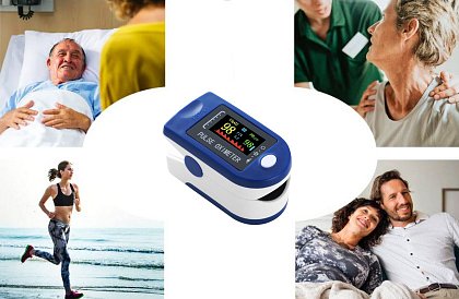 Pulsoksymetr na palec z wyświetlaczem LCD