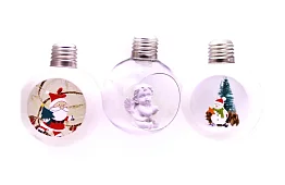 Piersiówki z oświetleniem LED i figurkami w środku - 3 sztuki