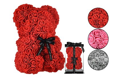 Rose Bear - Miś z różą 25 cm, w pudełku prezentowym