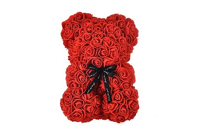 Rose Bear - Miś z różą 25 cm, w pudełku prezentowym