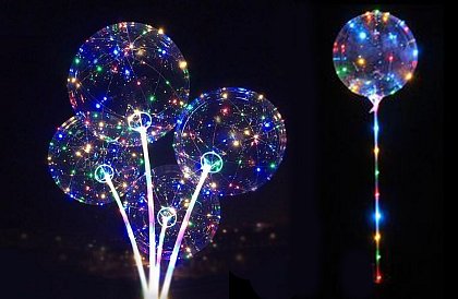 Świecący balon LED z uchwytem