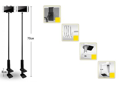 Uchwyt na biurko na telefony komórkowe i tablety z długim ramieniem