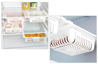 Regulowane pudełka do przechowywania lodówki - zestaw 3 sztuk