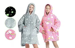 Świecący koc z rękawami i kapturem