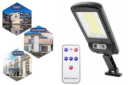 Lampa solarna z pilotem COB LED 36W z czujnikiem ruchu