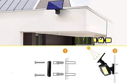 Oświetlenie solarne 171 LED COB z czujnikiem ruchu