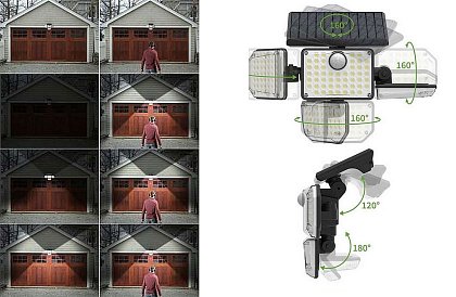 Oświetlenie solarne 181 LED, 9W z czujnikiem ruchu