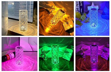 Lampa stołowa Touch RGB - Crystal Diamond