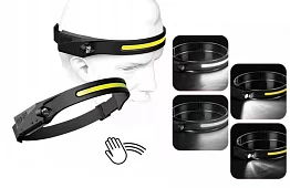 Ładowalna czołówka LED COB z czujnikiem ruchu 2 w 1 - Lampa czołowa