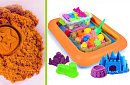 Płynny piasek kinetyczny 2000 g - pudełko plastikowe, formy i dmuchana piaskownica