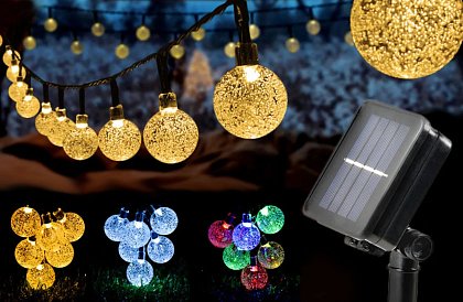 Dekoracyjny łańcuch solarny zewnętrzny z 40 diodami LED - Lights Balls