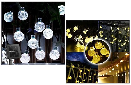 Dekoracyjny łańcuch solarny zewnętrzny z 40 diodami LED - Lights Balls
