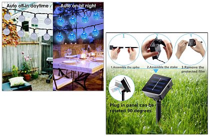 Dekoracyjny łańcuch solarny zewnętrzny z 40 diodami LED - Lights Balls