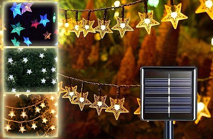 Dekoracyjny łańcuch solarny zewnętrzny z 40 diodami LED - Lights Star