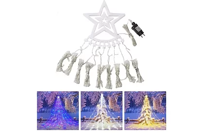 Świąteczny łańcuch świetlny LED - wodospad z gwiazdą