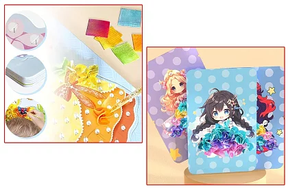 Kreatywny zestaw kreacji z kolorowych tkanin - Puzzle Toys