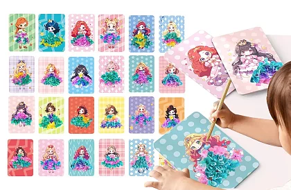 Kreatywny zestaw kreacji z kolorowych tkanin - Puzzle Toys