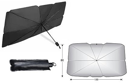 Składana osłona przeciwsłoneczna - parasolka - na przednią szybę samochodu