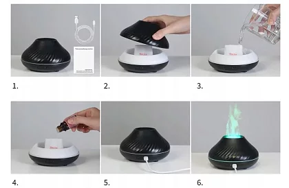 Dyfuzor zapachowy z efektem płonącego płomienia – ROUND 2541