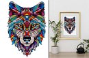 Drewniane puzzle wilk - 170 elementów - 38 x 27 cm