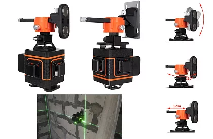 Poziomica laserowa 4D 360° – 16 linii – laser niwelacyjny