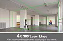Poziomica laserowa 4D 360° – 16 linii – laser niwelacyjny