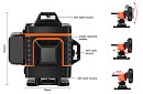 Poziomica laserowa 4D 360° – 16 linii – laser niwelacyjny