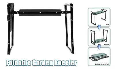 Składane siedzisko ogrodowe 3w1 – klęcznik, ławka i organizer z narzędziami