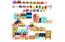 Drewniane klocki – Miasto 115 szt. z podkładką