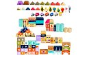 Drewniane klocki – Miasto 115 szt. z podkładką
