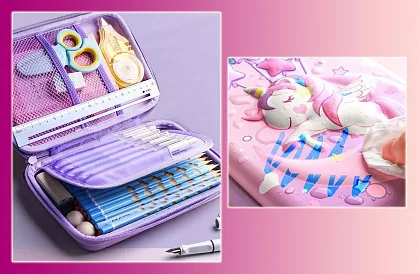 Piórnik szkolny – etui Jednorożec z grafiką 3D