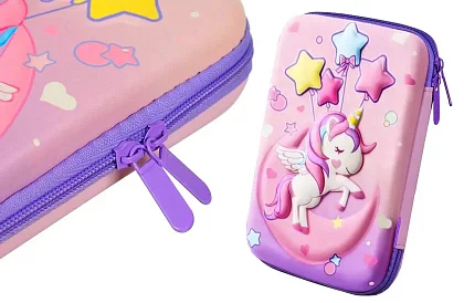 Piórnik szkolny – etui Jednorożec z grafiką 3D
