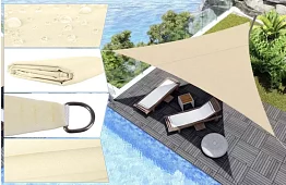 Parasolka przeciwsłoneczna trójkąt 3 x 3 x 3 m – Beżowa