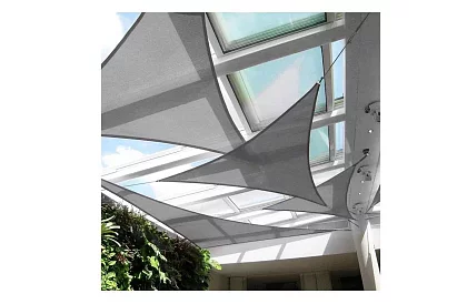 Trójkątny parasol przeciwsłoneczny 4 x 4 x 4 m – Szary