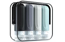 Podróżne buteleczki na kosmetyki do samolotu – zestaw z kosmetyczką