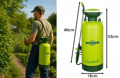 Ręczny opryskiwacz ciśnieniowy GARDLOV 8 litrów – maksymalny zasięg i komfort
